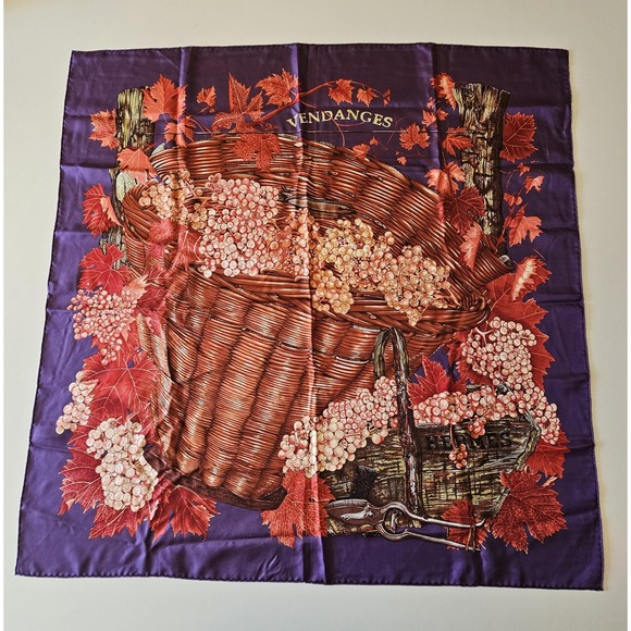 HERMÈS Accessories - Hermès "Vendanges" by Valerie Dawlat-Dumoulin Vintage Silk Scarf  2001